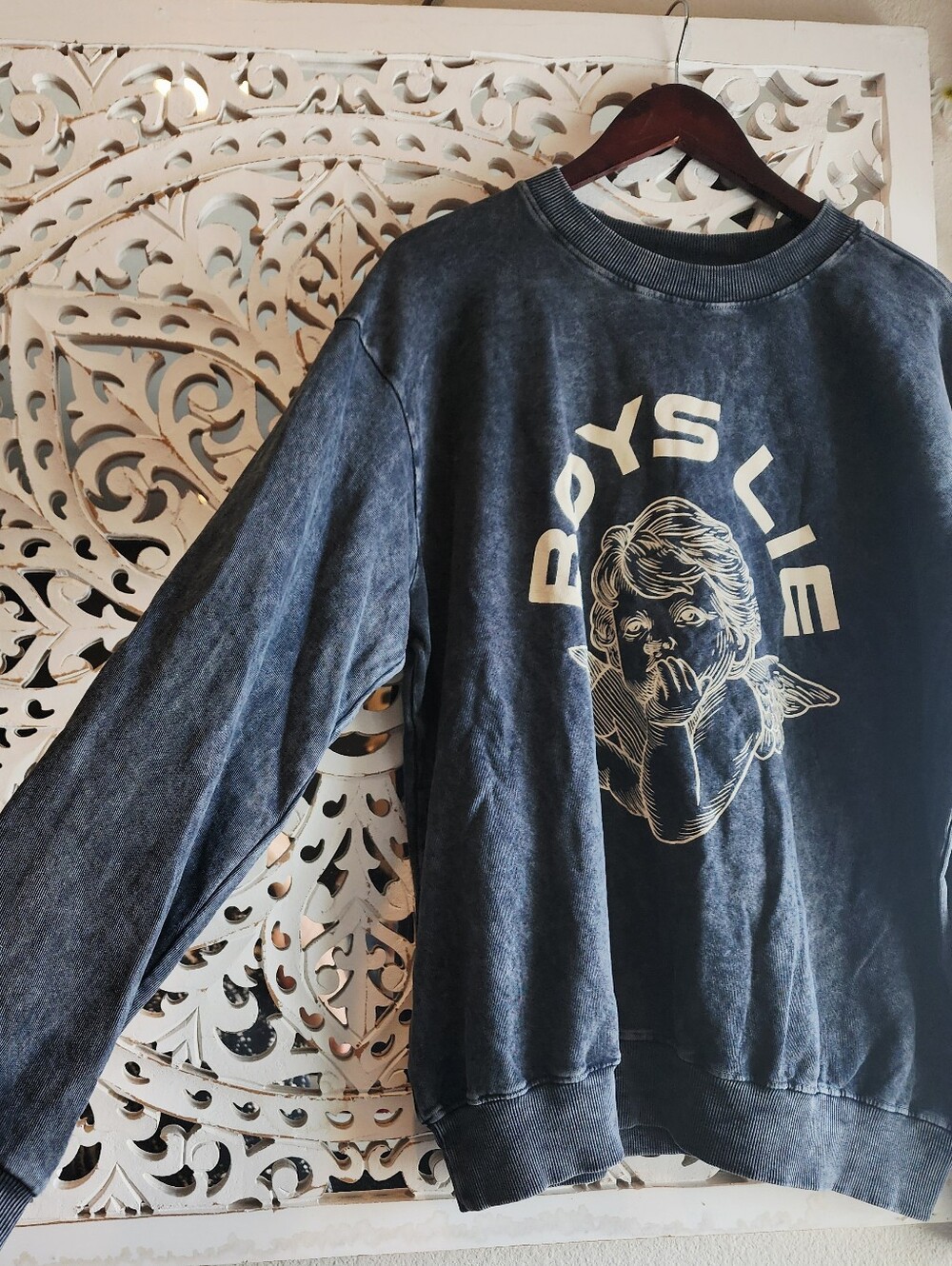 BOYS LIE OVERSIZE SWEATSHIRT CREWNECK SIZE LARGE - Picture 6 of 14